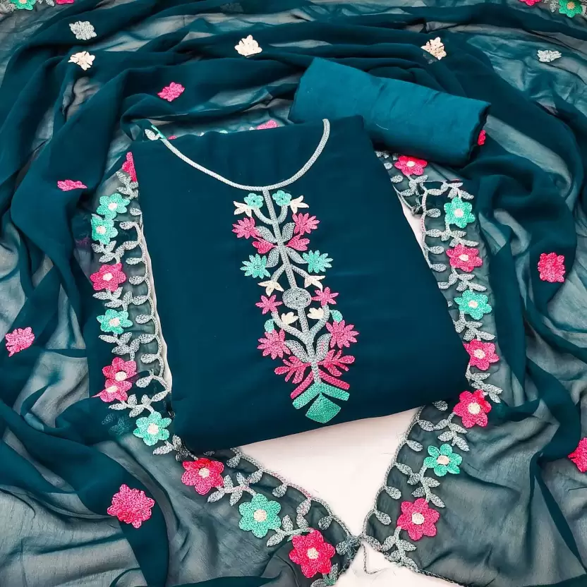 Organza Kurta & Churidar Material Self Design