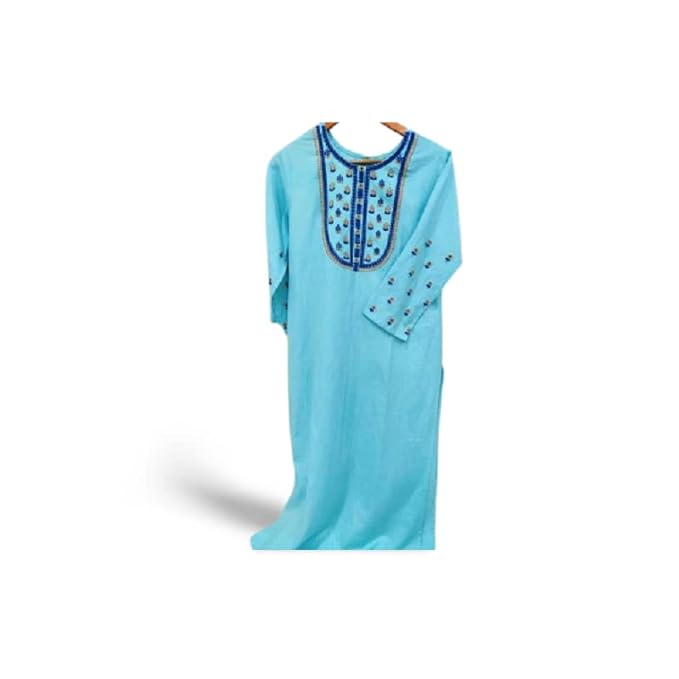 rayon Cotton Fabric Round Neck with Sleeve and Front Style Kurti for Women & Girls
