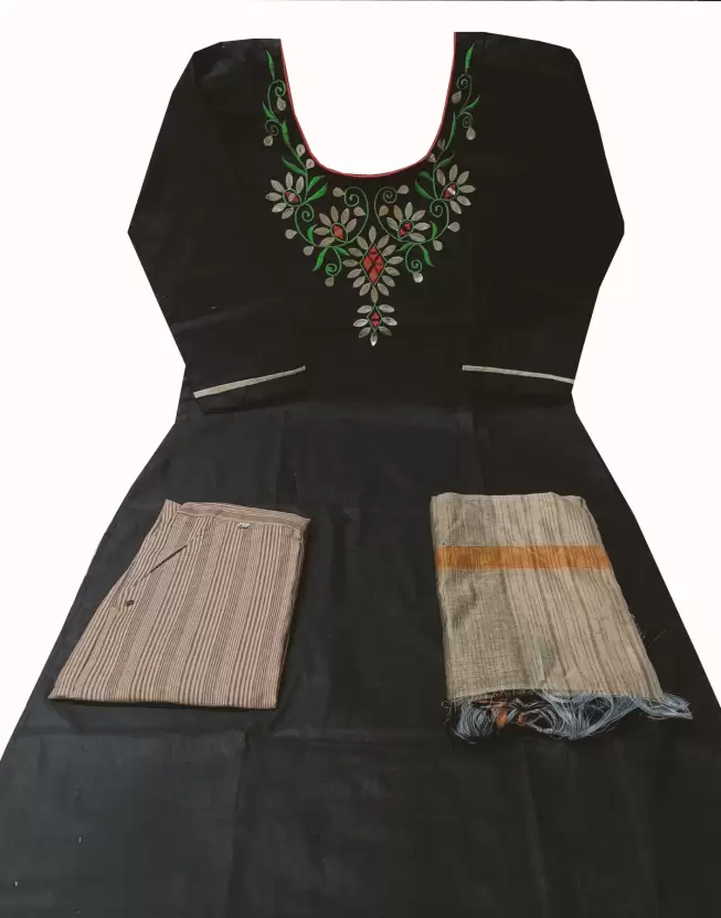 Women Cotton Blend Kurta Pant Dupatta Set