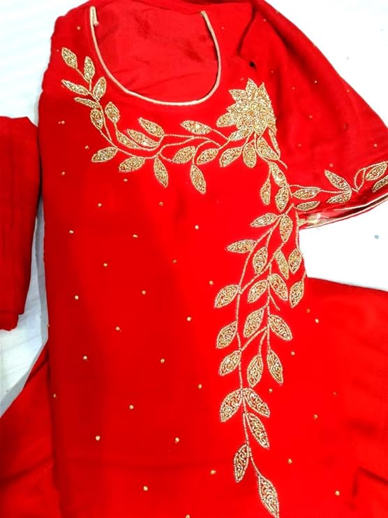 Pure Cotton Salwar Suit Material Embroidered