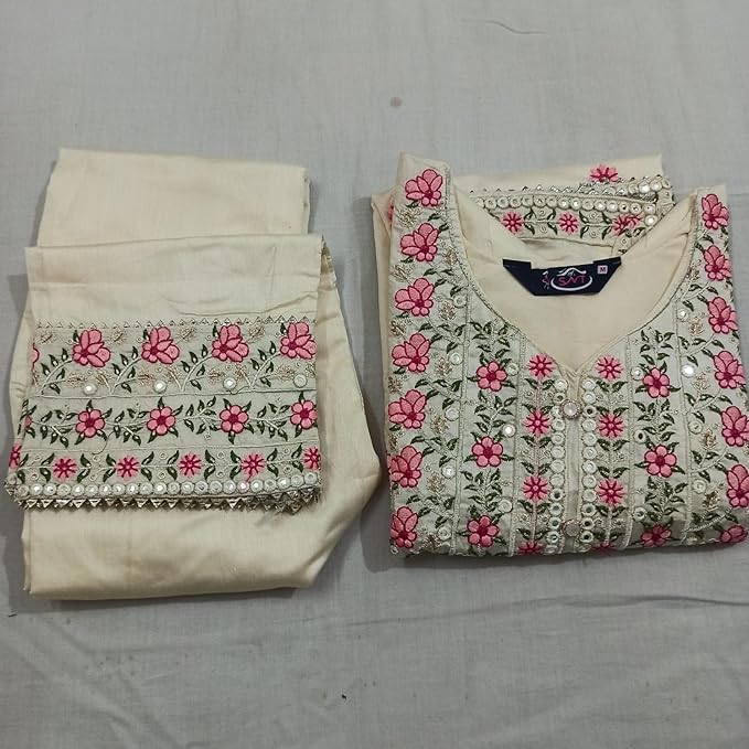 Silk Kurti Pant with Handwork