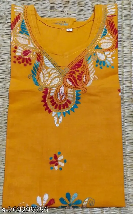 RGVzaWduZXIgS2FudGhhIFN0aXRjaCBoYW5kIEVtYnJvaWRlcmVkIENvdHRvbiBTaG9ydCBLdXJ0aQ==